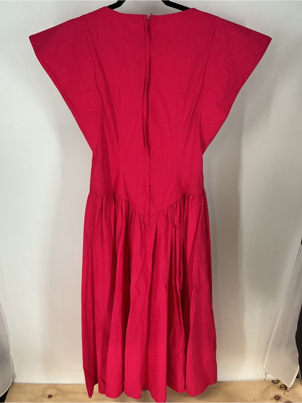 Jan Barboglio | VINTAGE 80s Basque Waist Bright Red Maxi Dress Size 12 - Picture 4 of 4